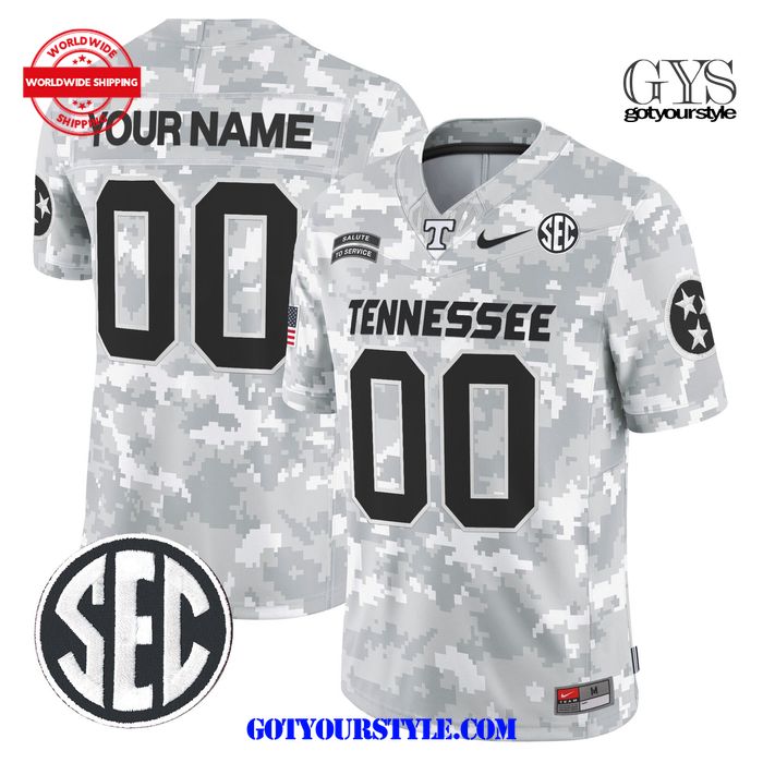 Tennessee Volunteers 2024 Salute to Service Arctic Camo Limited Edition Jersey