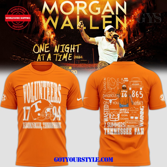 Tennessee Volunteers x Morgan Wallen 2024 Orange T-Shirt