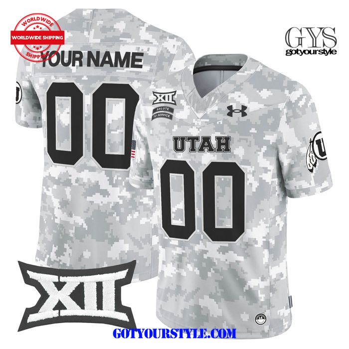 Utah Utes 2024 Salute to Service Arctic Camo Limited Edition Jersey