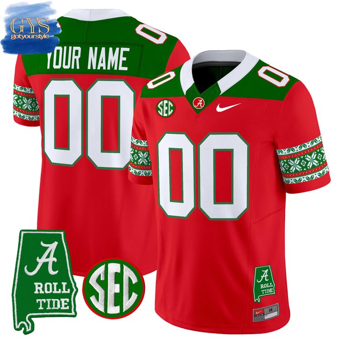 Alabama Crimson Tide 2024 Christmas Vapor Limited Red Football Jersey