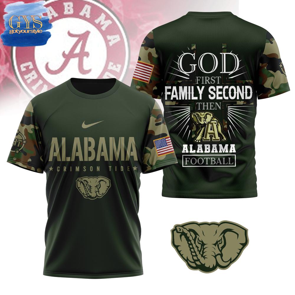 Alabama Crimson Tide God First Camo Shirt