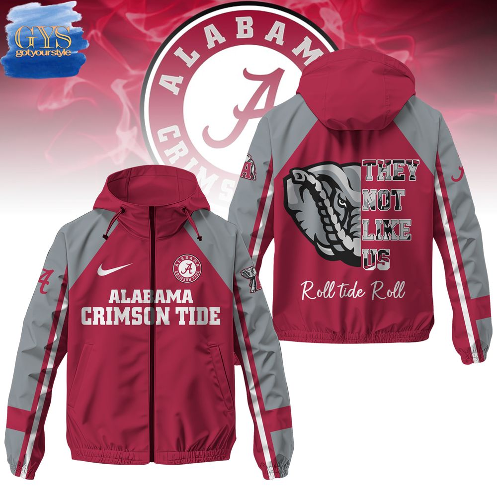 Alabama Crimson Roll Tide Roll Windbreaker Jacket