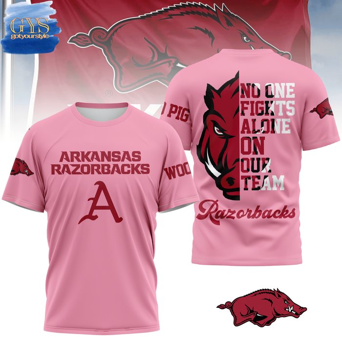 Arkansas Razorbacks No One Fights Alone Limited Pink Shirt