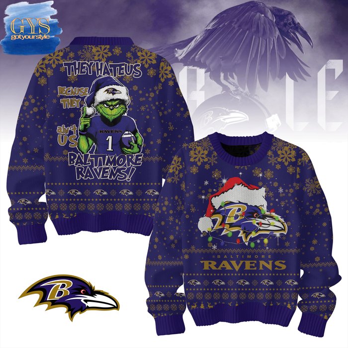 Baltimore Ravens They Hate Us Christmas Sweater