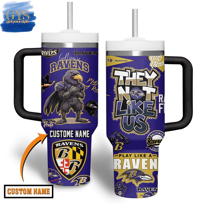 Baltimore Ravens They Not Like Us Limited Edition 40 Oz Handle Tumbler