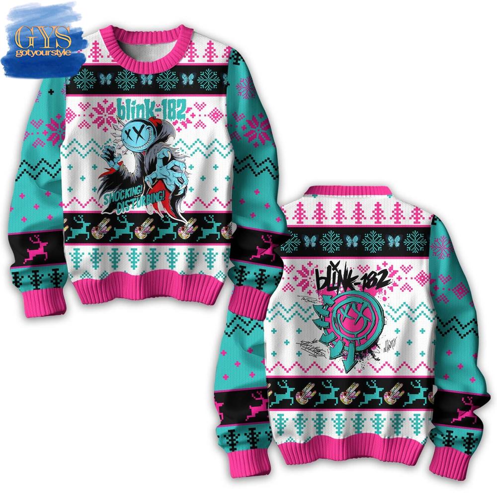 Blink-182 Shocking Disturbing Christmas Ugly Sweater