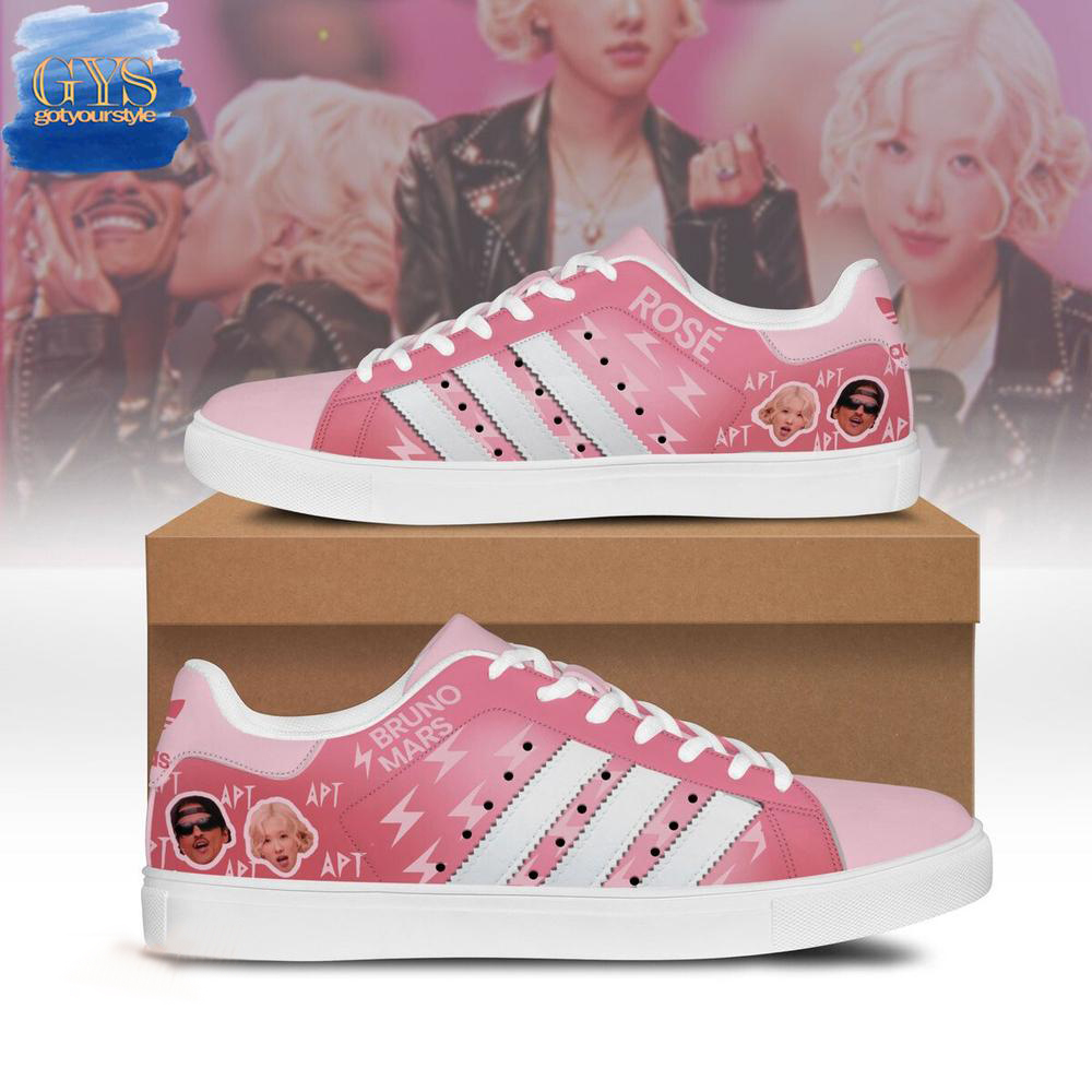 Bruno Mars x Rosé APT Limited Edition Pink Stan Smith Shoes