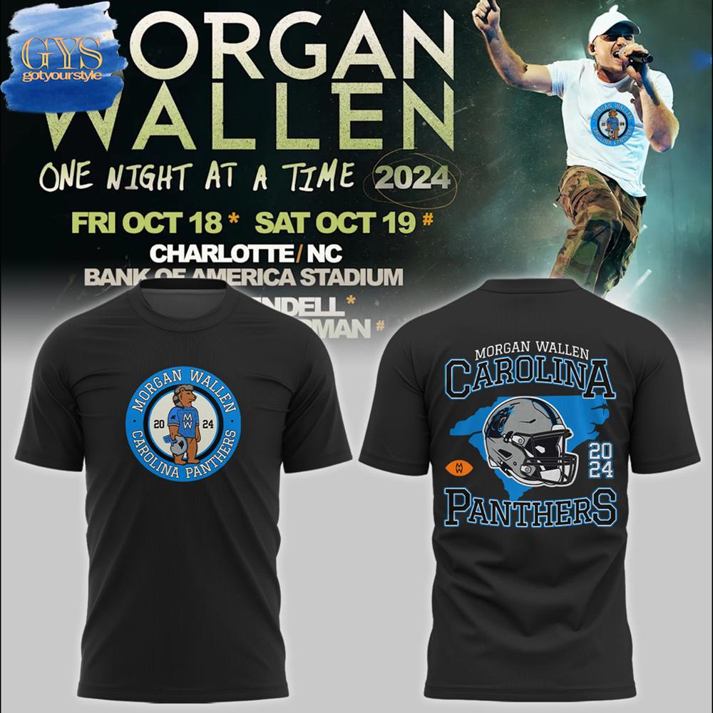 Carolina Panthers x Morgan Wallen At Bank of America Stadium Black T-Shirt