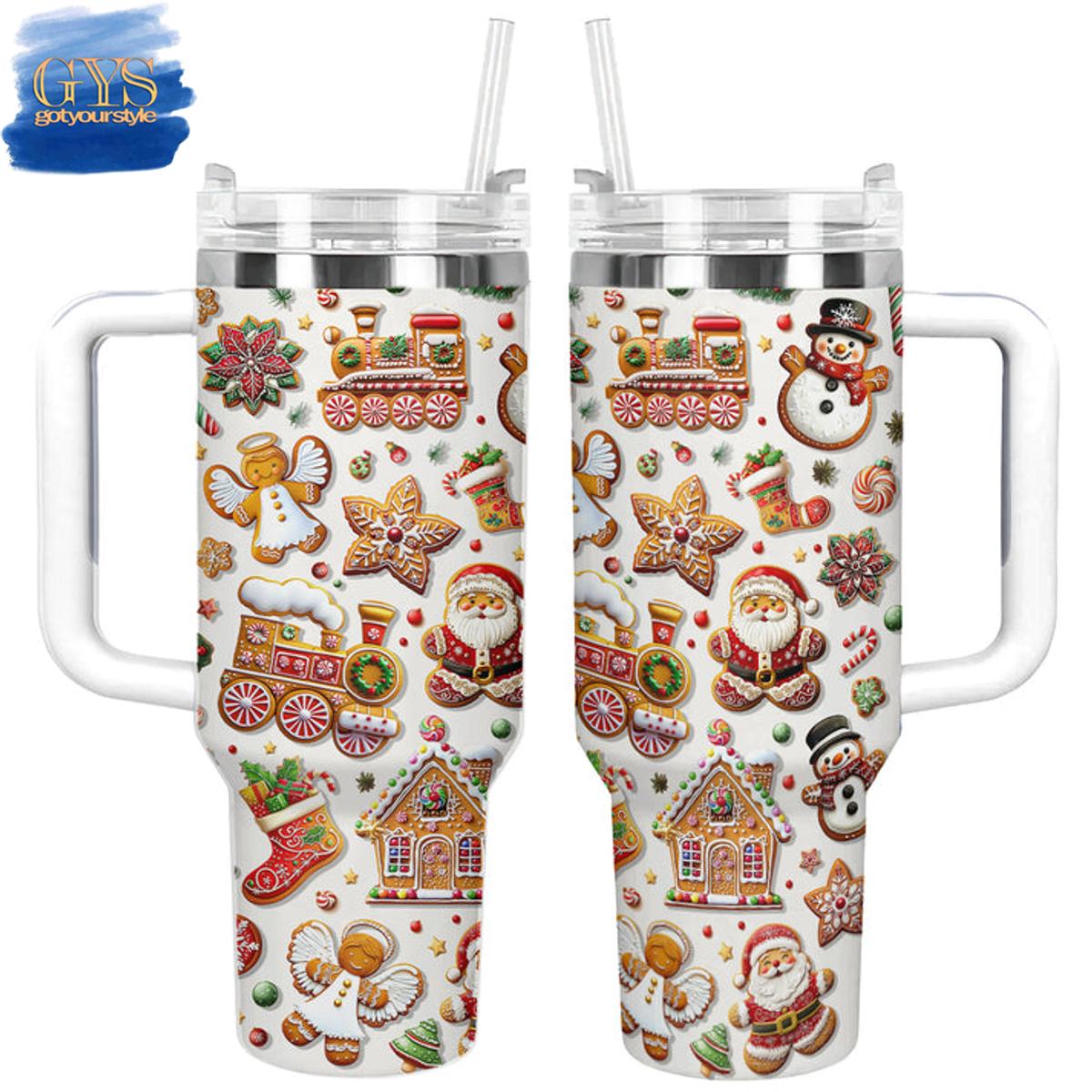 Christmas Holiday Cookie Magic 40 Oz Handle Tumbler