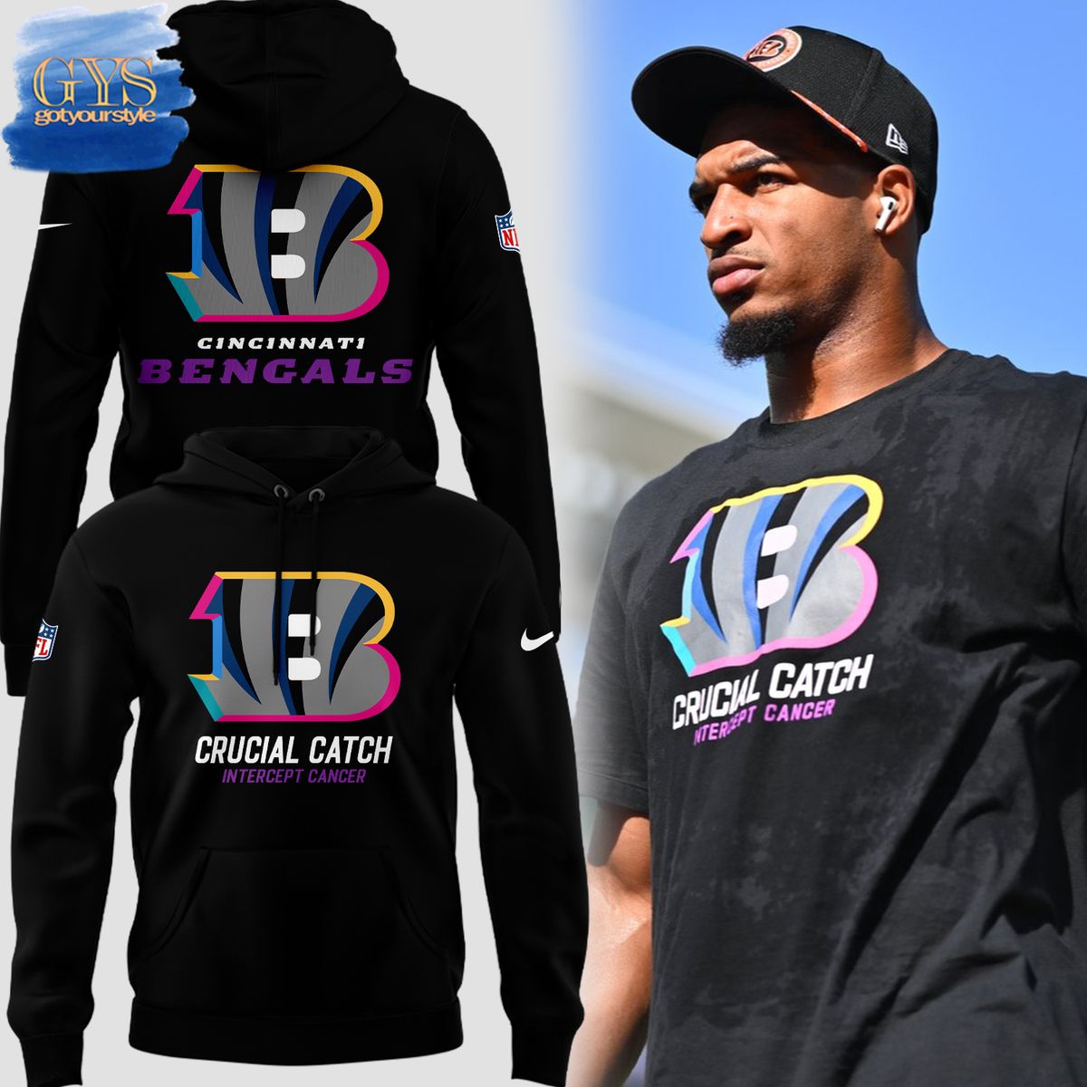 Cincinnati Bengals 2024 NFL Crucial Catch Hoodie