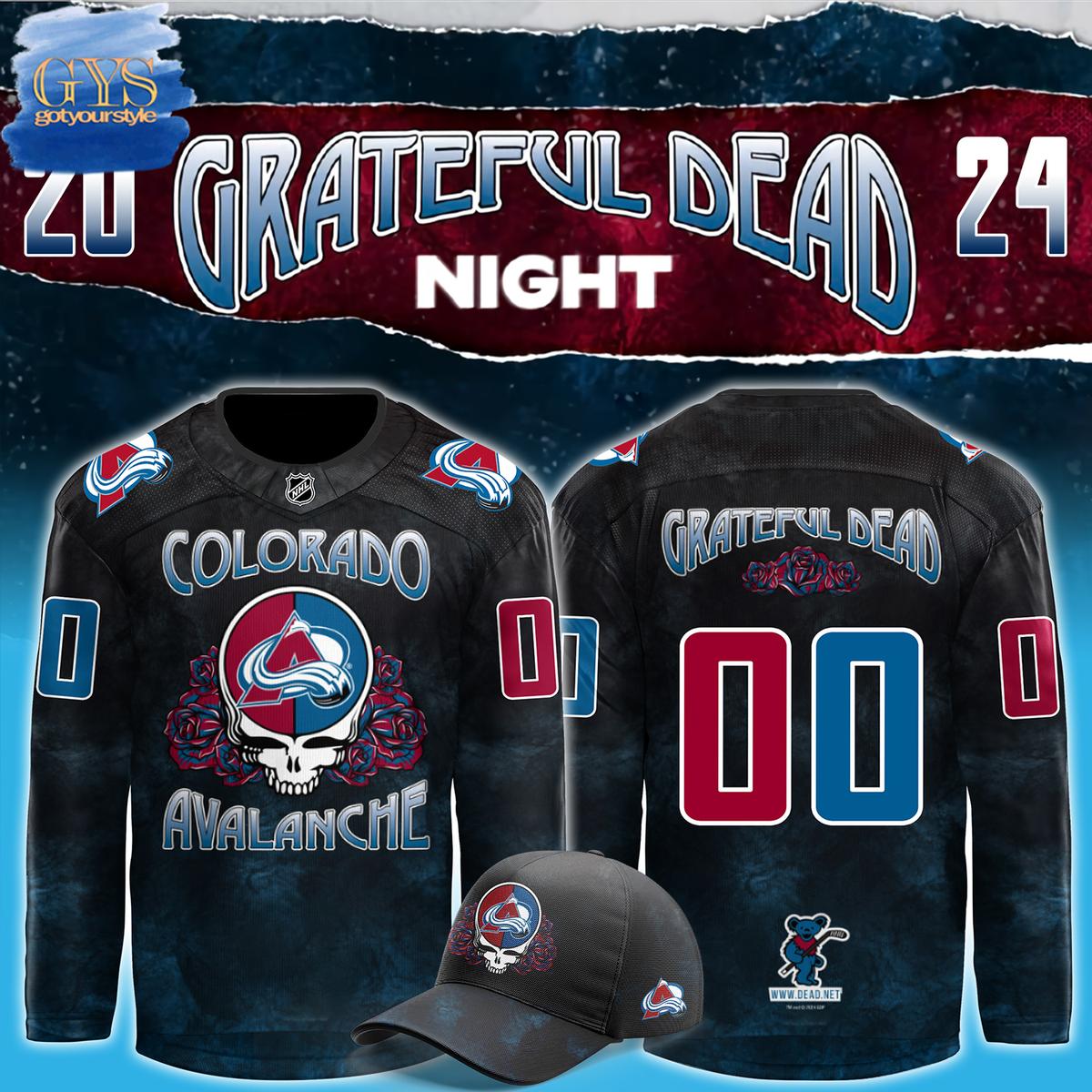 Colorado Avalanche x Grateful Dead Night 2024 Limited Edition Jersey