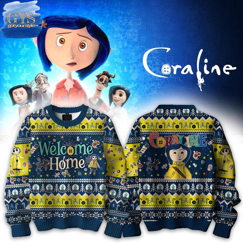 Coraline Welcome Home Christmas Ugly Sweater