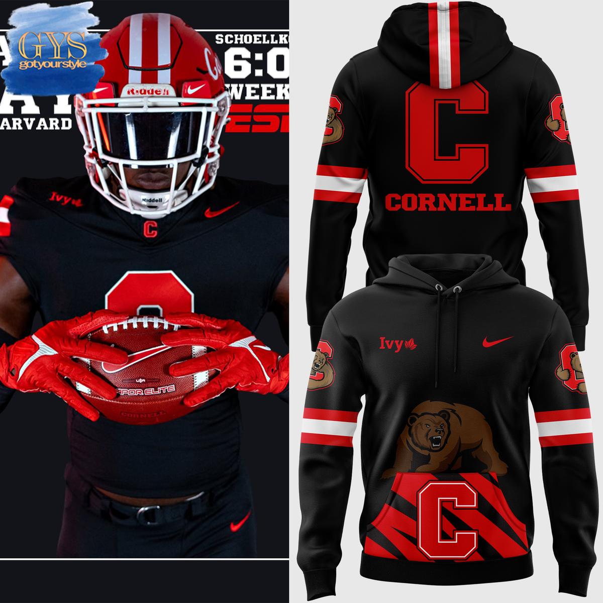 Cornell Big Red Block C With Cornell 2024 Limited Edition Hoodie