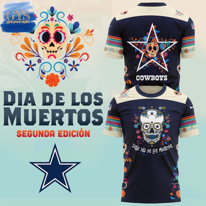 Dallas Cowboys 2024 NFL Dia De Los Muertos Premium Limited T-Shirt