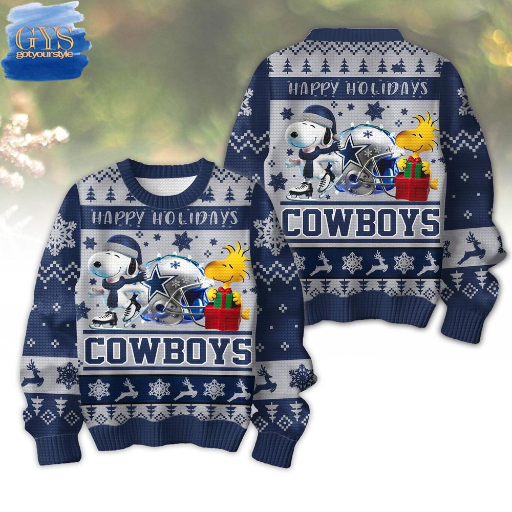 Dallas Cowboys Happy Holiday Christmas Ugly Sweater