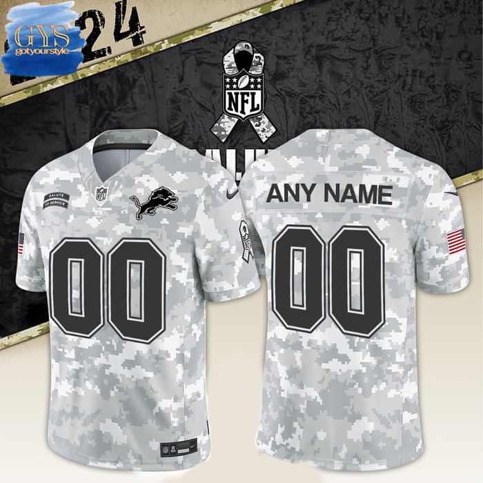 Detroit Lions Nike Arctic Camo 2024 Salute to Service Football Jersey