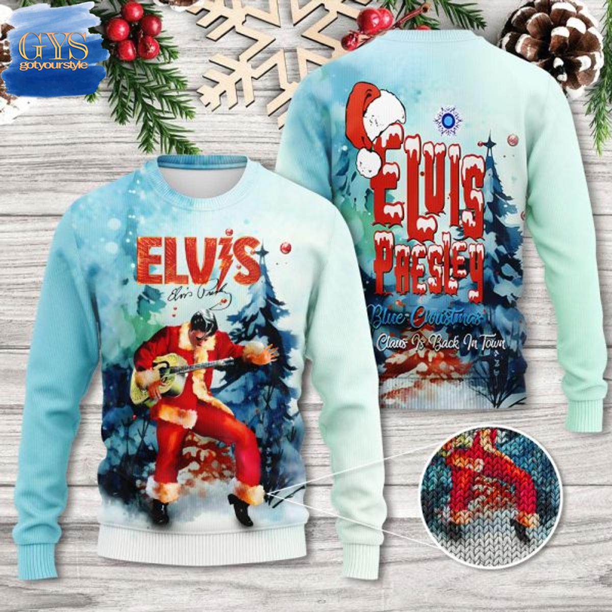 Elvis Presley Santa Christmas Sweater