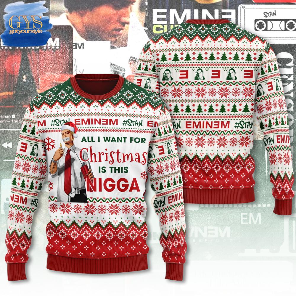 Eminem Stan Christmas Ugly Sweater