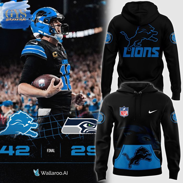 Fanatics Black 2024 Detroit Lions Alternate Helmet Pullover Hoodie