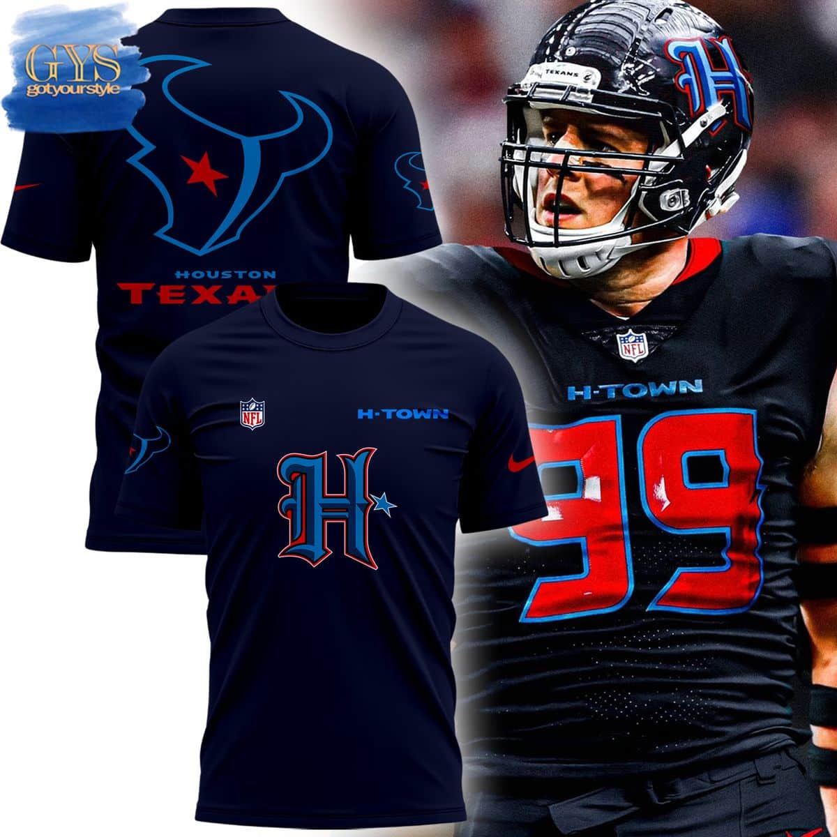 H-Town Blue Houston Texans Special Edition T-Shirt