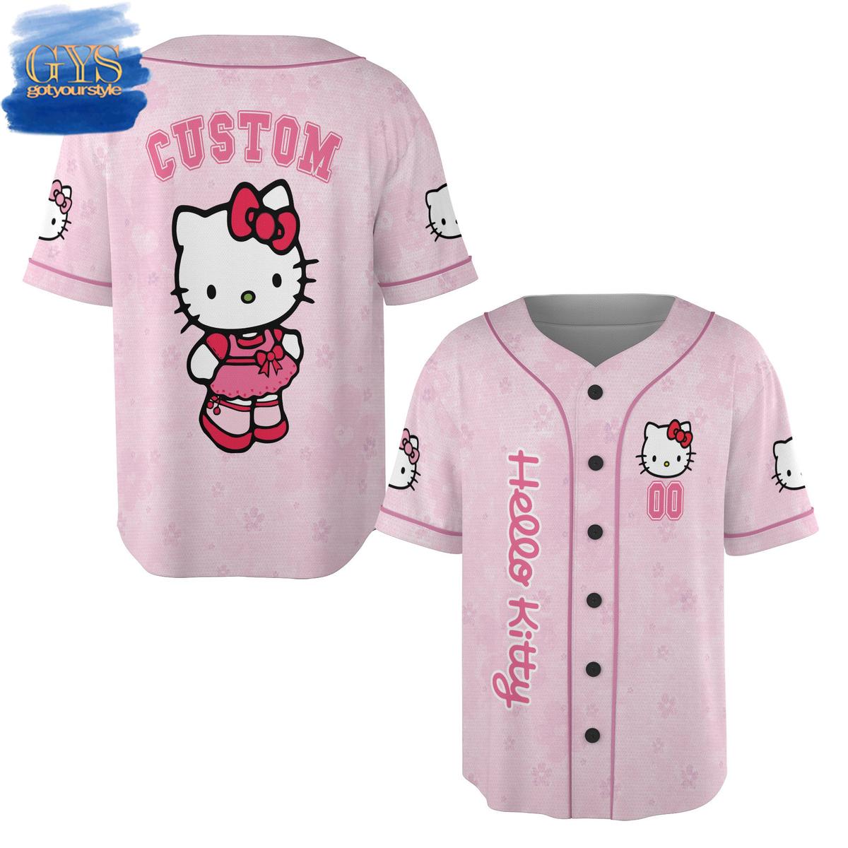 Hello Kitty Custom Baseball Jersey For Kids