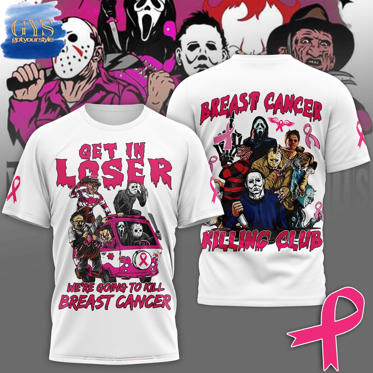 Horror Movies Breast Cancer Killing Club Limited T-Shirt