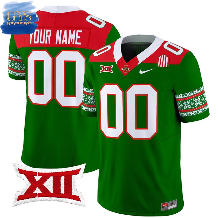 Iowa State Cyclones 2024 Christmas Vapor Limited Green Football Jersey