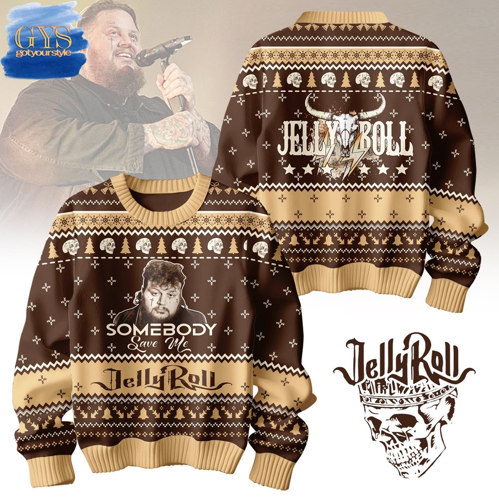 Jelly Roll Somebody Save Me Ugly Christmas Sweater