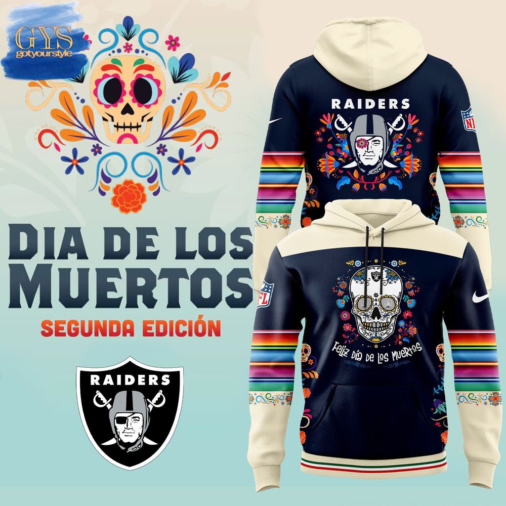 Las Vegas Raiders 2024 NFL Dia De Los Muertos Premium Limited Pullover Hoodie