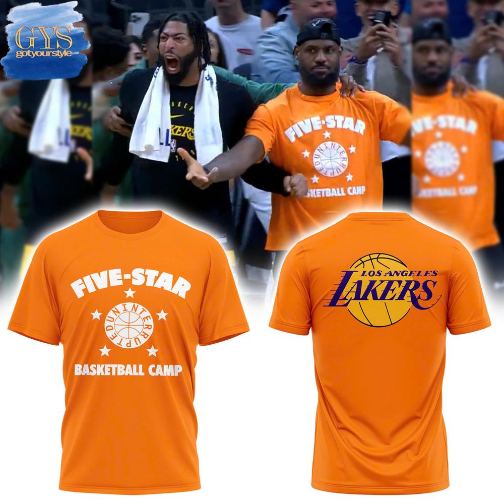 Los Angeles Lakers Five-Star Basketball Camp Orange Shirt