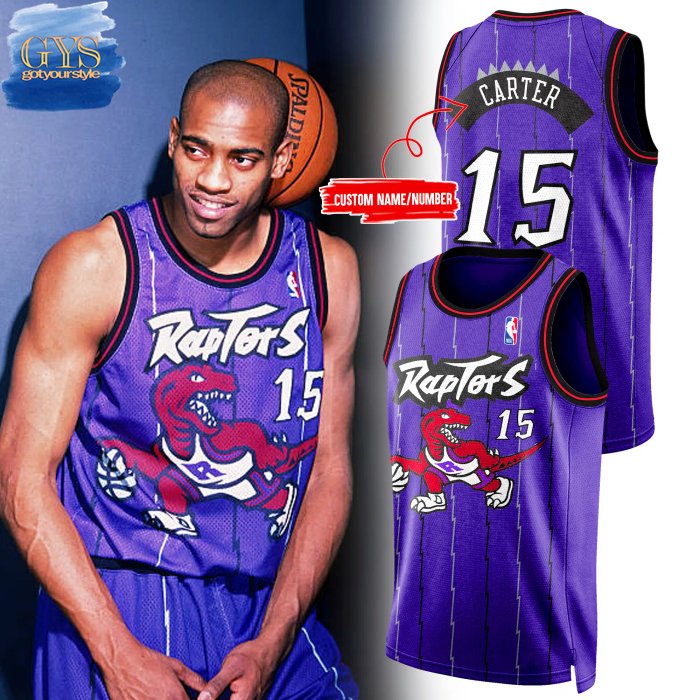 Mitchell Ness Vince Carter Purple Toronto Raptors Hardwood Classics Jersey