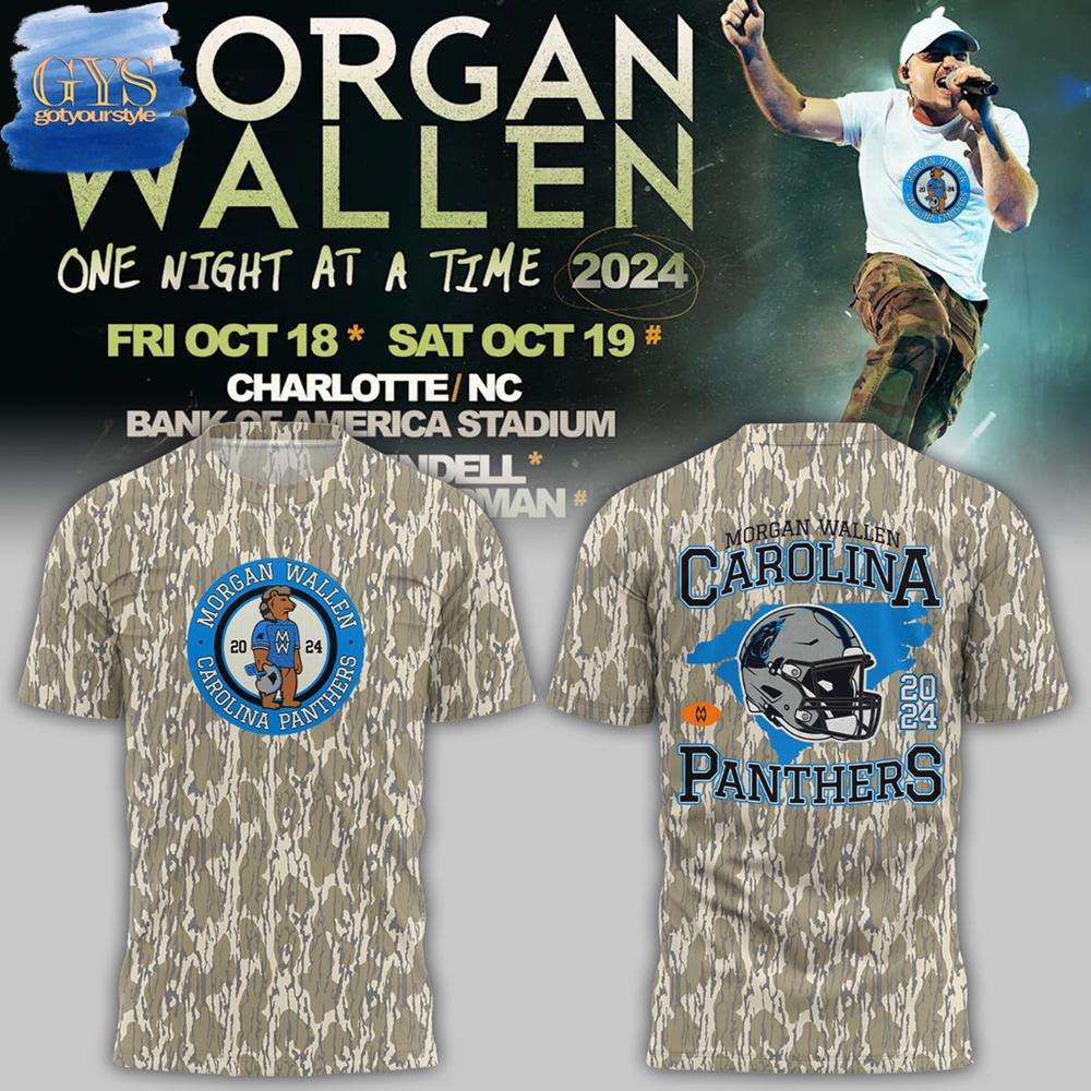 Morgan Wallen x Carolina Panthers At Bank of America Stadium Camo T-Shirt