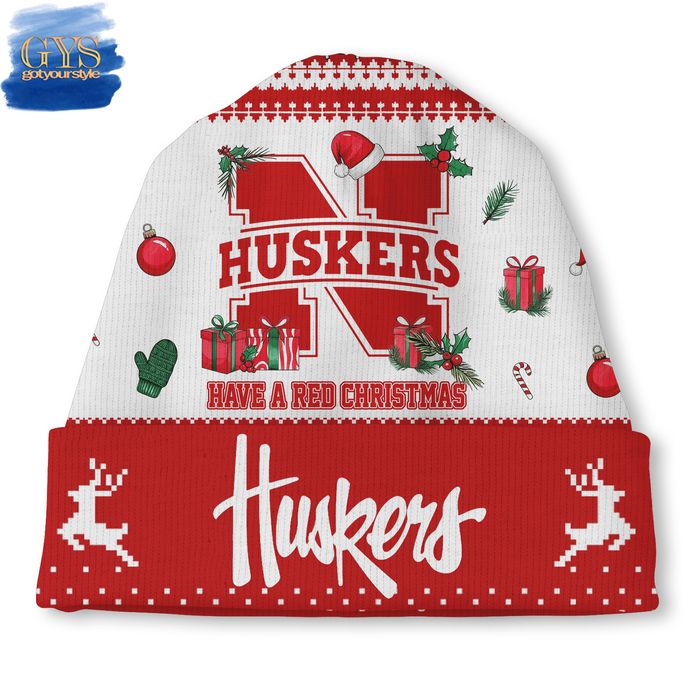 Nebraska Cornhuskers Have A Red Christmas Beanie Hat