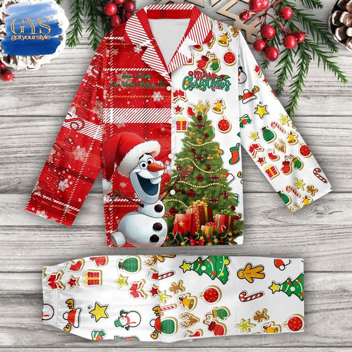 Olaf The Snowman Merry Christmas 2024 Pajamas Set