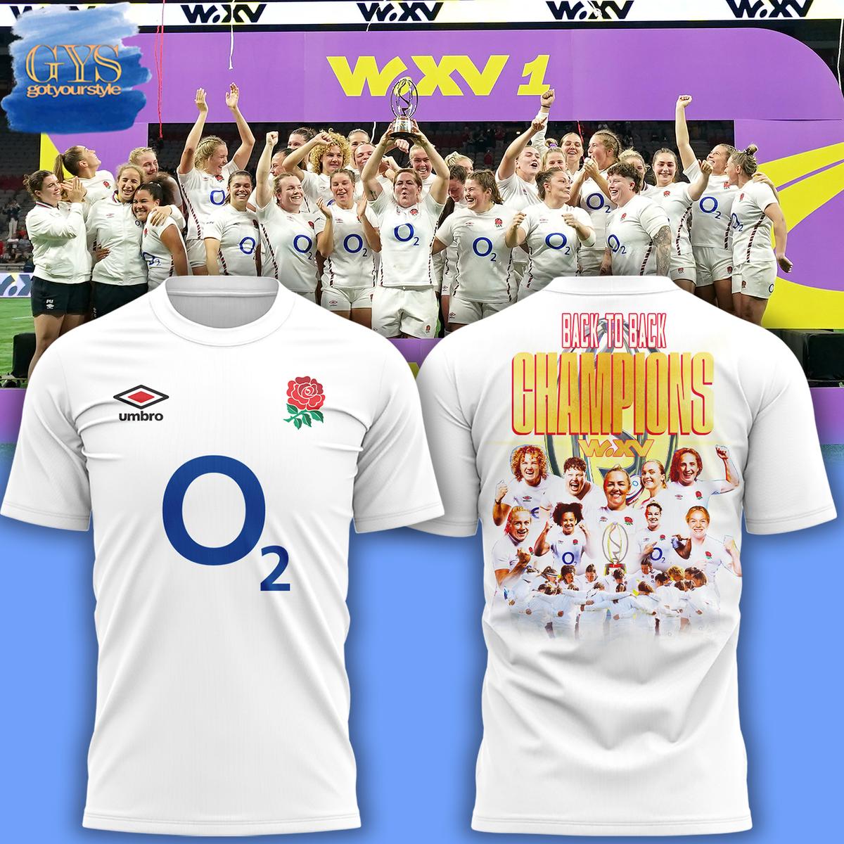 Red Roses 2024 Women’s Rugby Champions T-Shirt