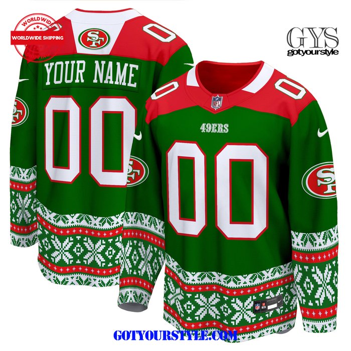 San Francisco 49ers 2024 Christmas Is Coming Green Jersey