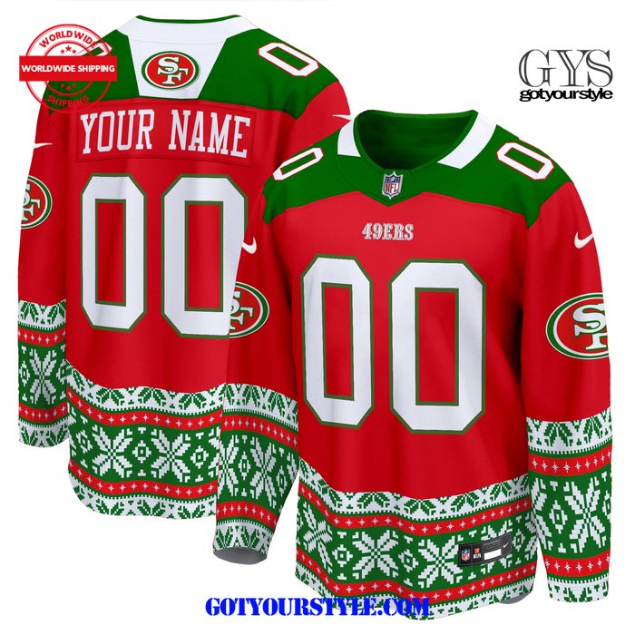 San Francisco 49ers 2024 Christmas Premier Breakaway Red Jersey