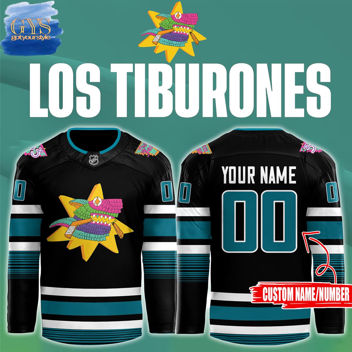 San Jose Sharks x Los Tiburones 2024 Limited Custom Jersey