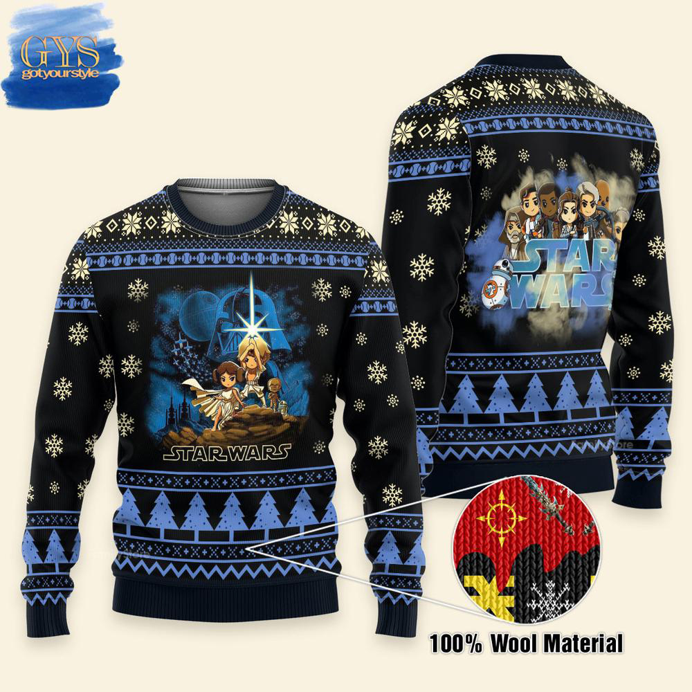 Star Wars Cartoon Characters Christmas Ugly Sweater