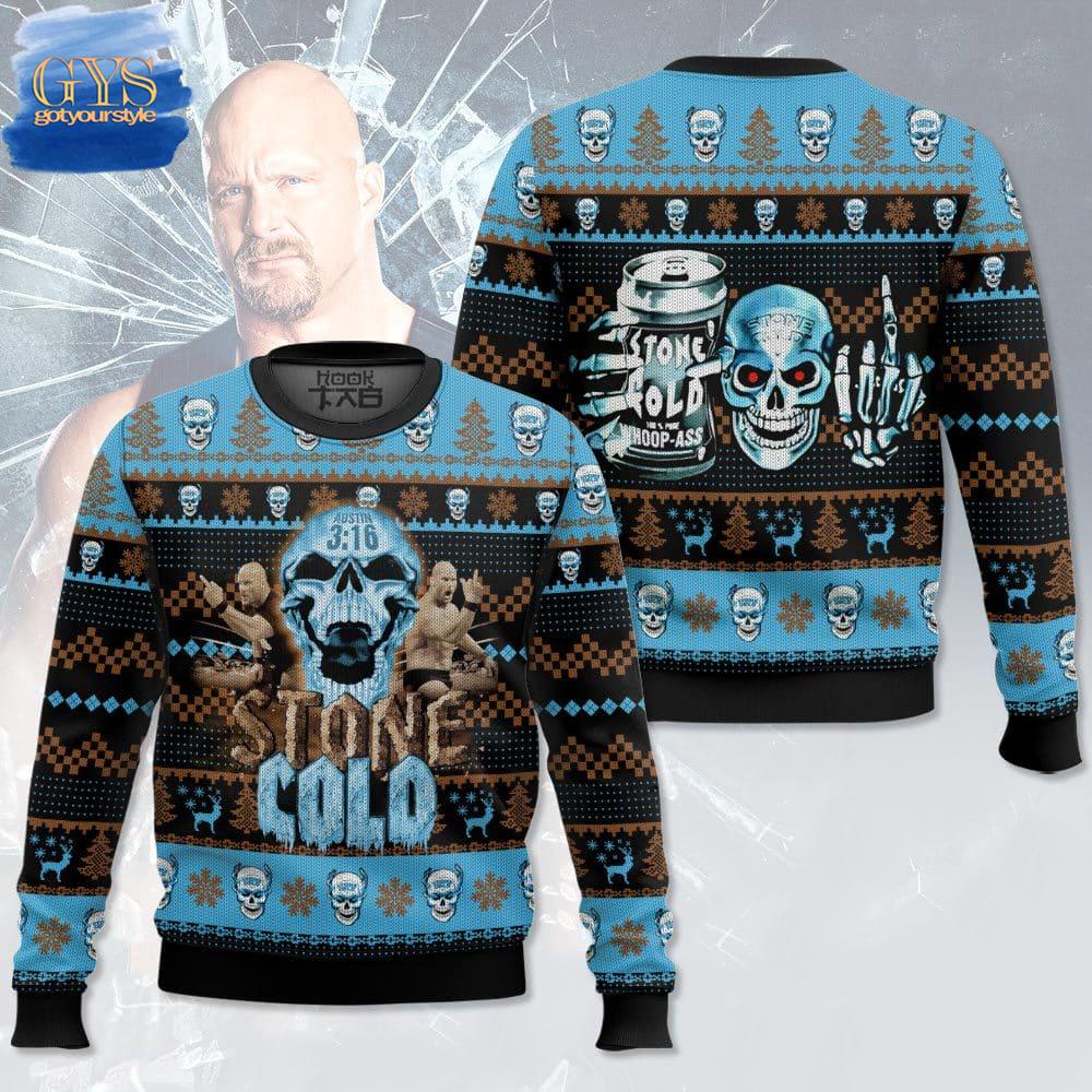 Stone Cold WWE 2024 Ugly Sweater