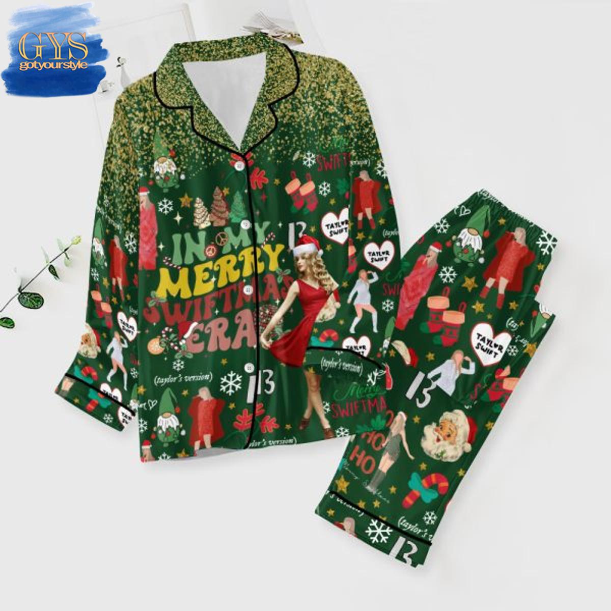 Taylor Swift In My Merry Swiftmas Era Christmas Pajamas Set