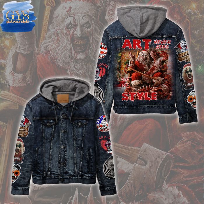 Terrifier Art Never Goes Out Of Style Hooded Denim Jacket