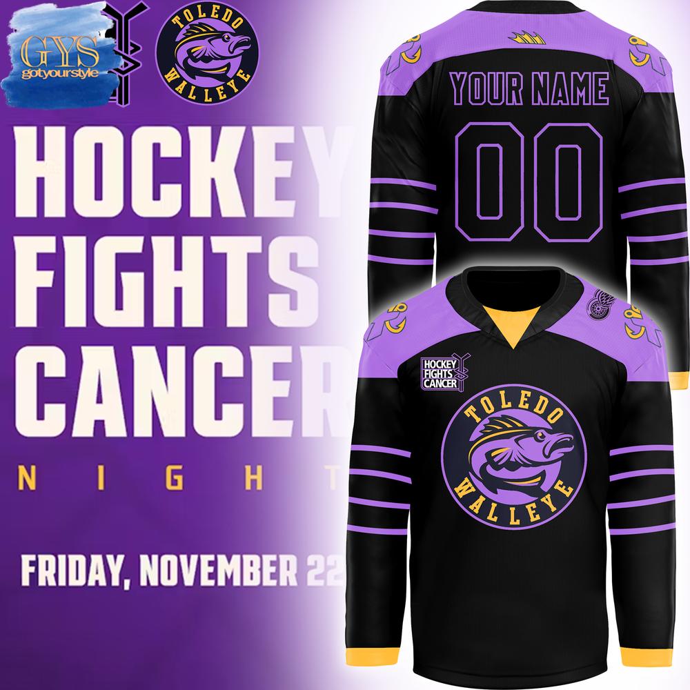 Toledo Walleye x Hockey Fight Cancer Night 2024 Jersey