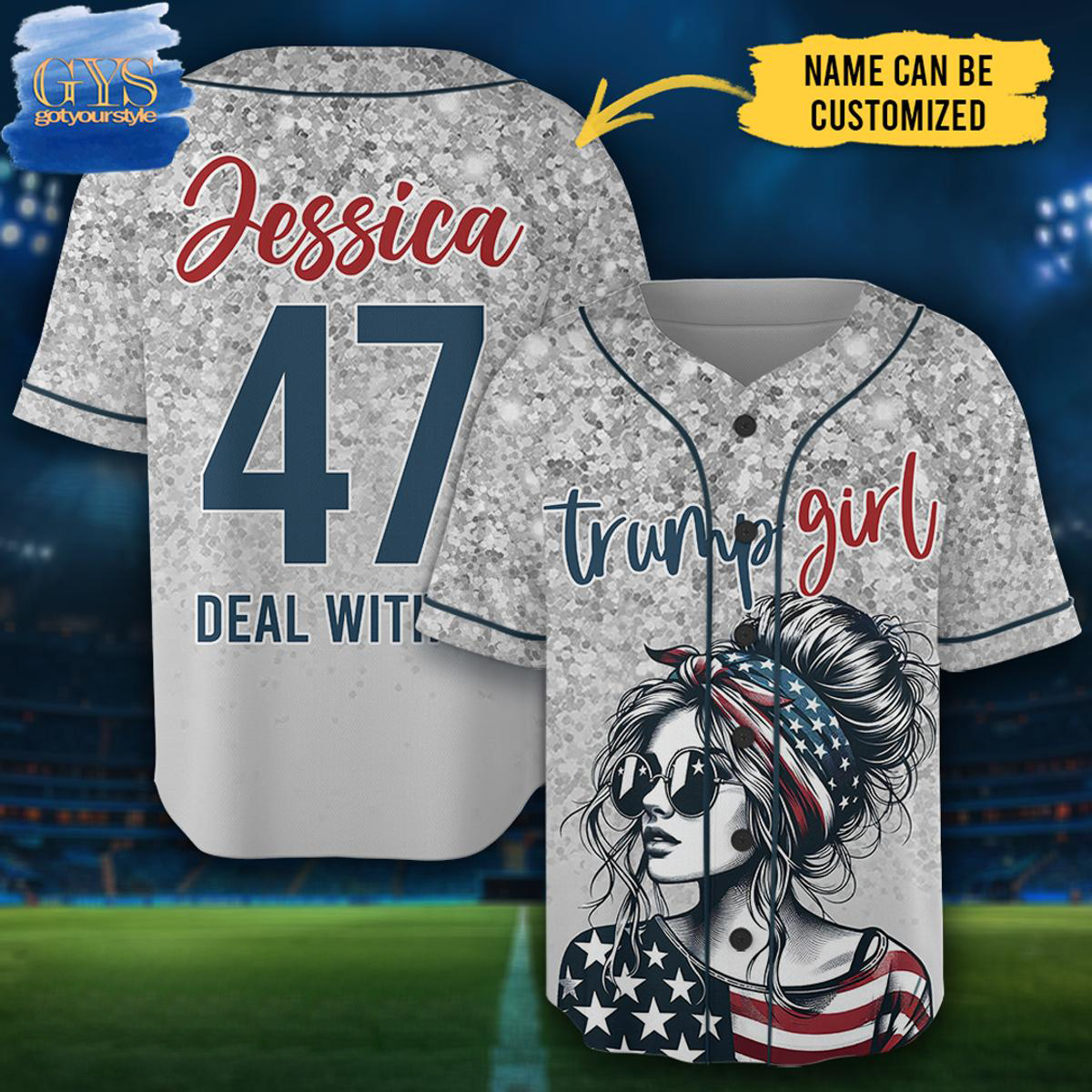 Trump American Girl Deal With It Baseball Jersey