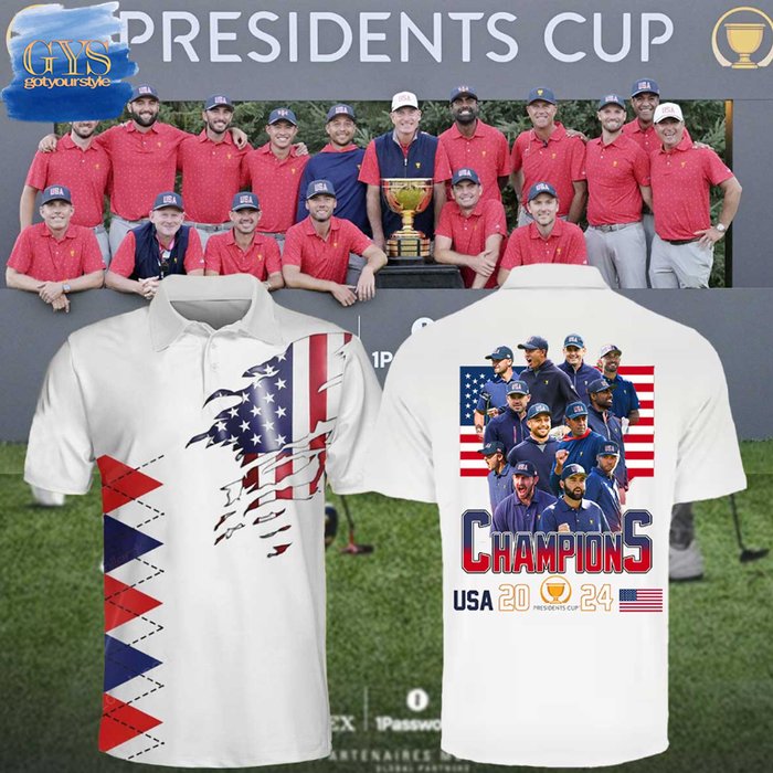 USA Team Presidents Cup 2024 Champions Polo Shirt