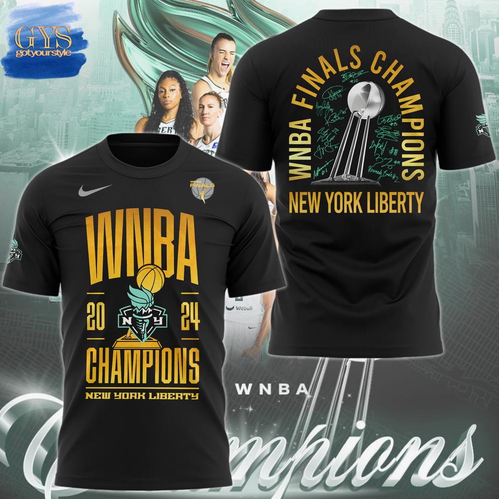 WNBA 2024 Finals Champions NY Liberty Black Nike Shirt