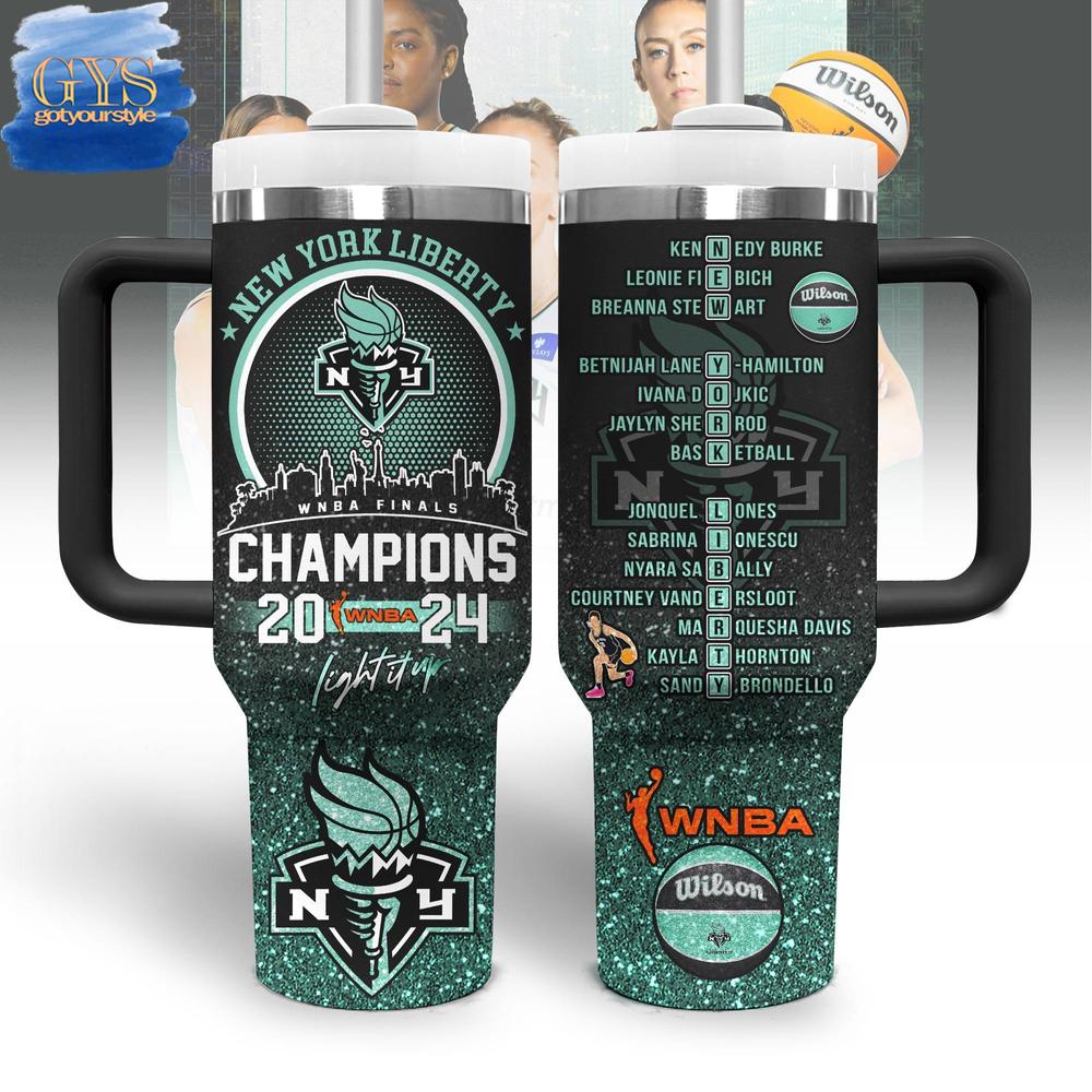 WNBA New York Liberty Champions 40 Oz Handle Tumbler