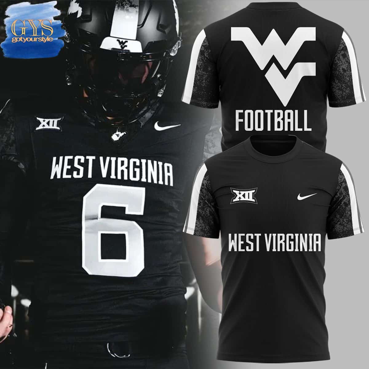 West Virginia Football Nike Black Game Unisex Shirt