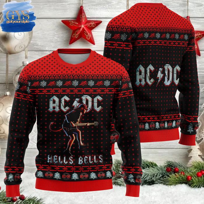 ACDC Hells Bells Ugly Christmas Sweater