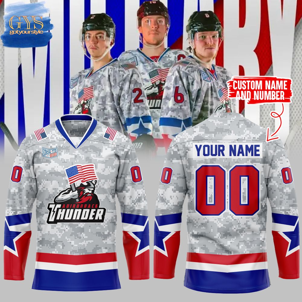 Adirondack Thunder Military Appreciation 2024 Limited Custom Jersey